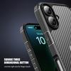 For iPhone 16 Case Carbon Fiber Texture Anti-Scratch TPU+PC Back Cover