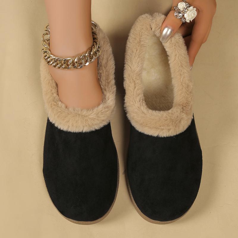 Snow Boots Women 2024 Winter New  Plush Platform Shoes Fur and Leather Casual Loafers Outdoor Casual Brown Boots