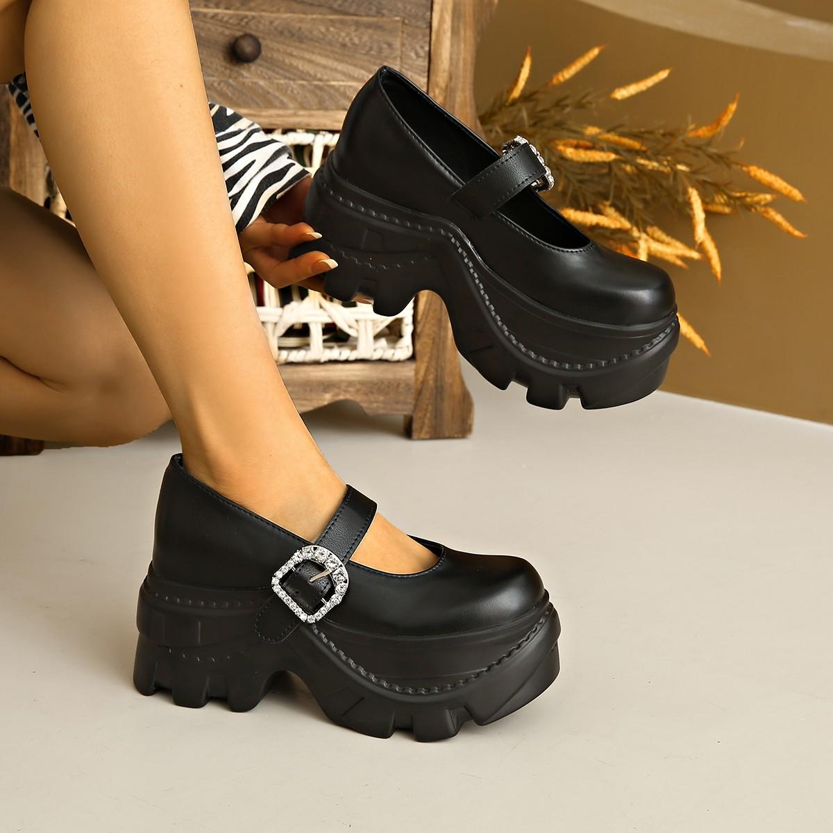 

Модные женские кроссовки в японском стиле, винтажные кроссовки на платформе, женская обувь для студенток, модная обувь Лолита, zapatos de mujer 35 чёрный