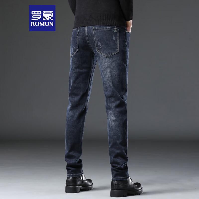 ROMON Men's GZ22 Slim Straight Business Casual Jeans