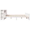 Solid Wood Bed with Shelf Without Mattress White 150x200 cm Pine