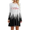 Fashion Christmas Tree Pattern Women Mini Dresses Autumn Winter Long Sleeve 3d Print