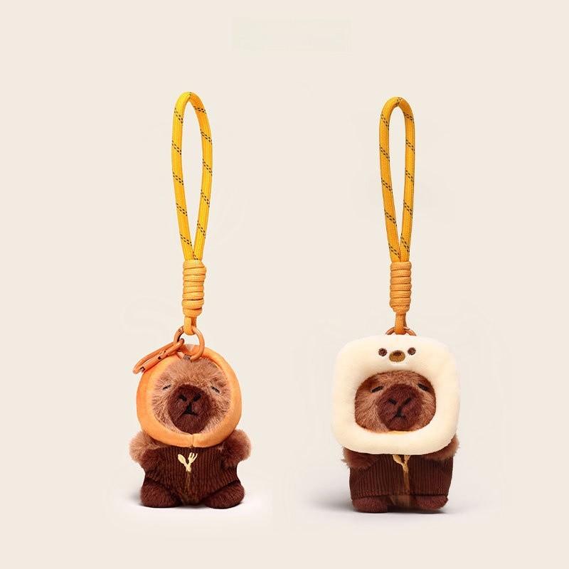 Bread Hat Toast Capybara Plush Keychain With Cartoon Pendant Bag Decoration Gift