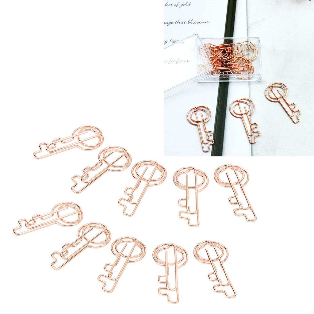 40PCS Key Paper Clip Metal Plating Portable Slip Resistant Bright Color Compact for Office School Ho