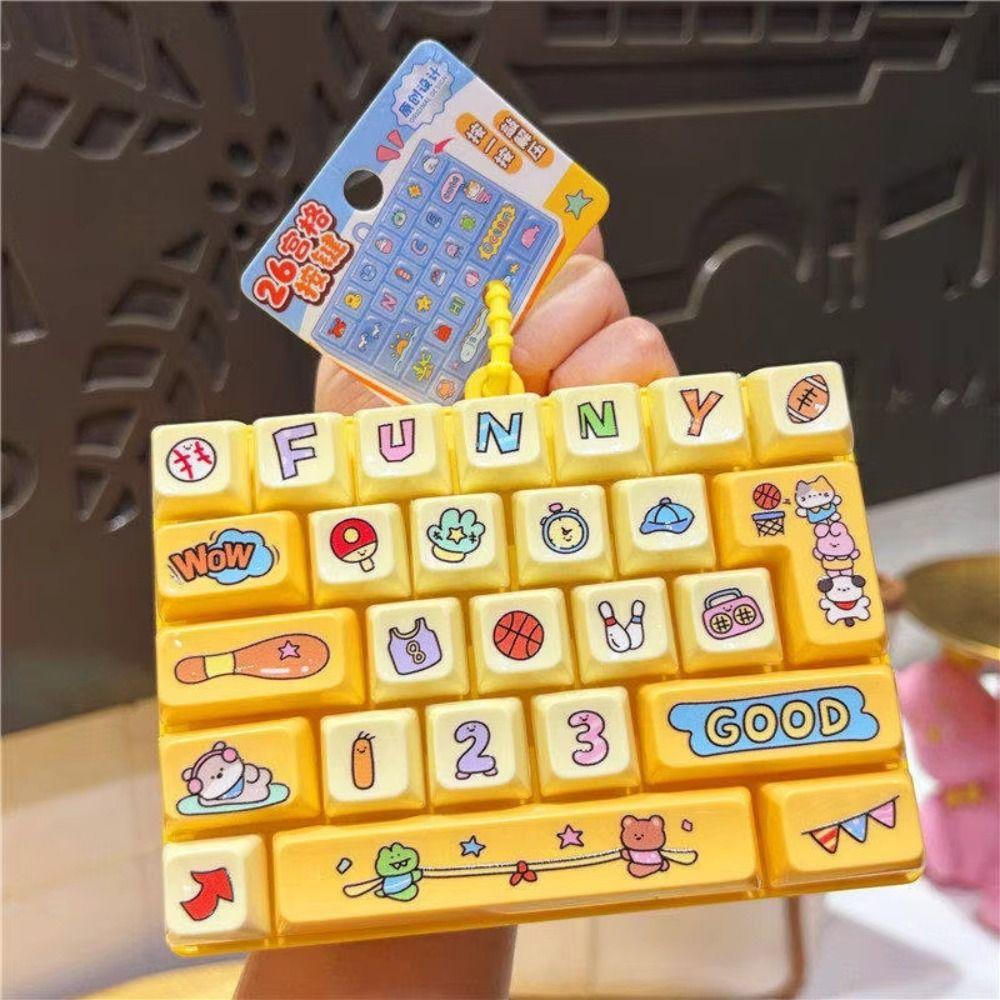 Creative Design Decompression Button Toy 26 Key Keyboard Keychain  Bag Accessory