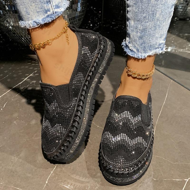 Fashion Shallow Mouth Slip on Casual Loafers Women's 2025 Summer Breathable Comfortable Thick Soled Shoes Fashion Versatile Single Shoes