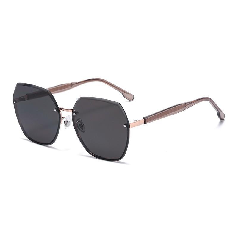 Fashion Frameless Trimmed Women's Temperament Square Frame Sunglasses Travel Sunglasses