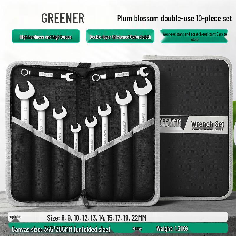 GREENER Dual-Purpose Wrench Set 8mm-22mm