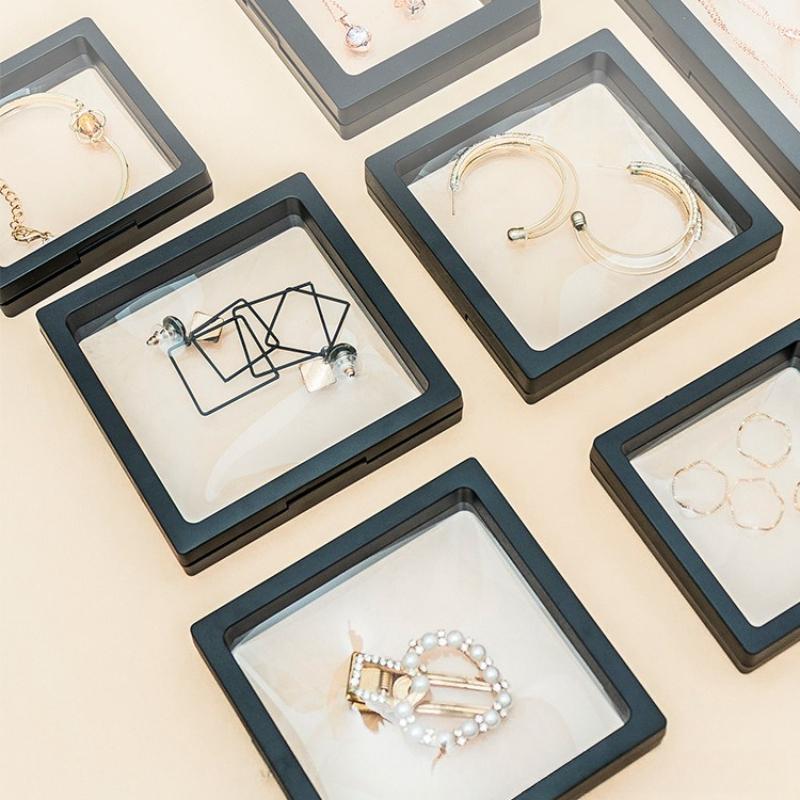 PE Film Suspension Frame Jewelry Buddha Bead Bracelet Packaging Box Anti Oxidation Jewelry Display Boxes 10pcs Sealing and Moisture Resistance