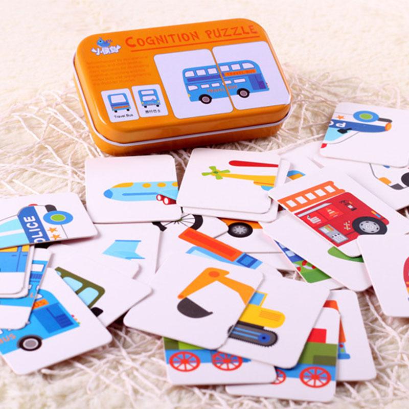 Baby Puzzle Toys for Boys Girls 1 2 3 Years Old Animals Fruit Graph Matching Card Montessori Game Educational Toys for Children