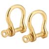 2 Set Anchor Shackle Pure Brass U Type Fob Key Ring Hook Golden Connection Buckle 10mm