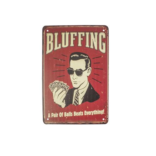 

Funny Metal Bluff Pair Balls All Wall Sign Poker Game Man Cave Bar DecorAluminum 30x40cm(11.8x15.7inch)