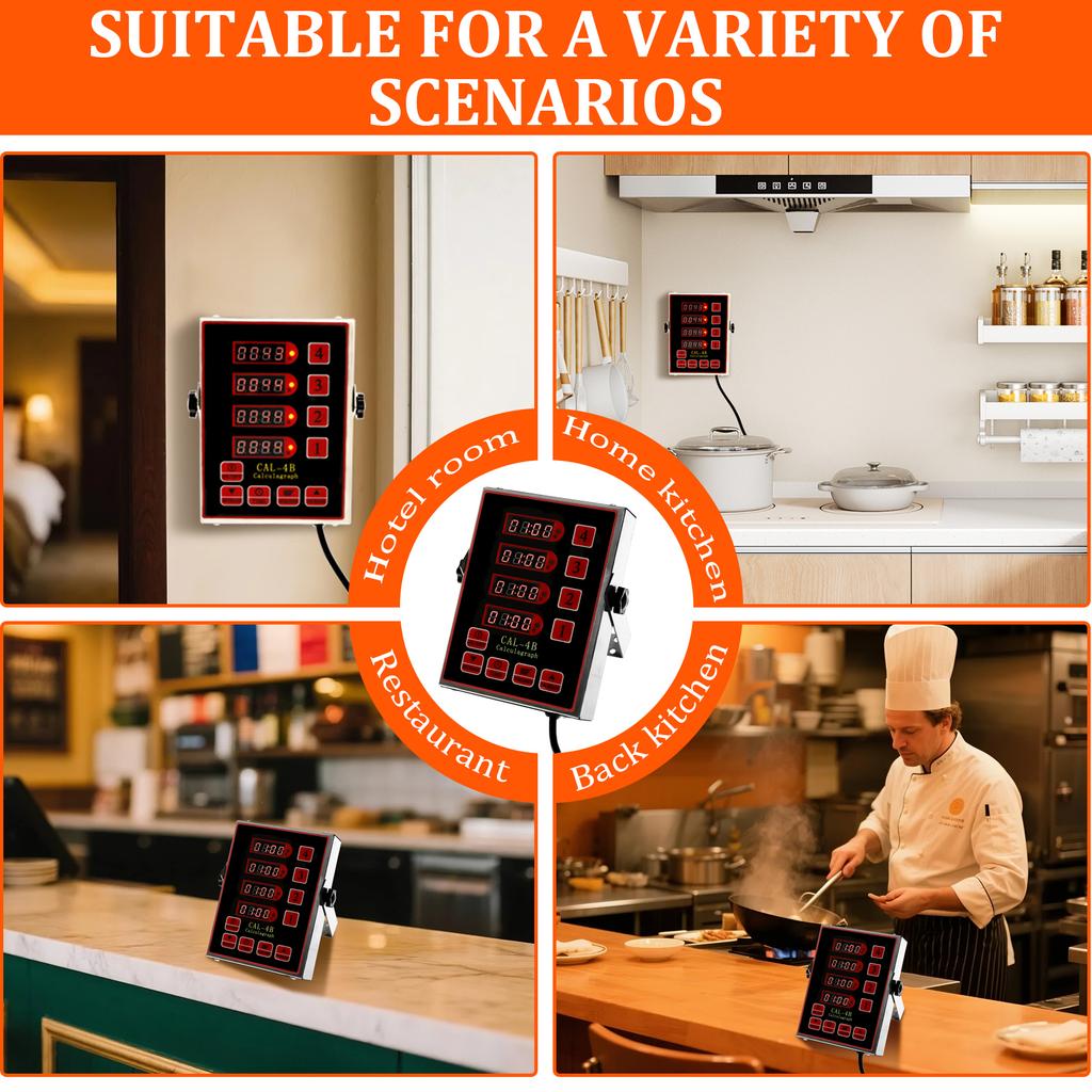 4/6kanálový nerezový LED kuchyňský časovač Hlasitá připomínka Digitální kuchyňský časovač Funkce připomenutí Komerční vaření