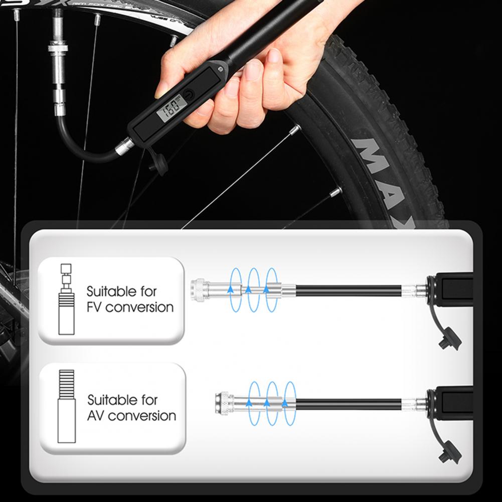 Handheld Tire Pump Aluminum Alloy Telescopic Bike Pump With Built-in Inflation Hose for MTB