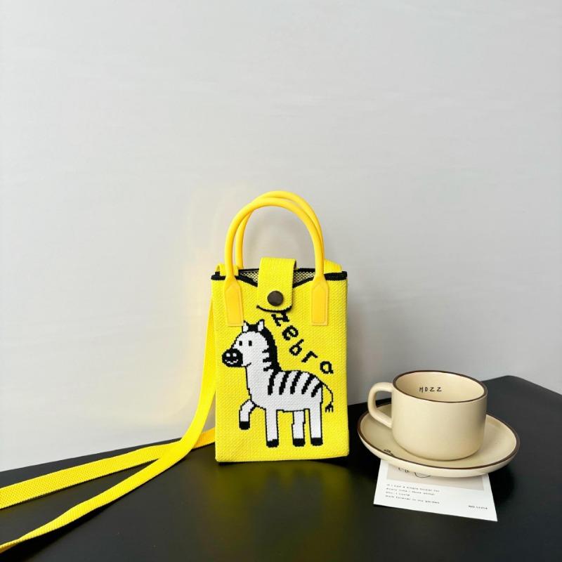 Premium Sense Ns Mobile Phone Bag New Cartoon Knitted Bag Dopamine Niche Versatile Messenger Shoulder Bag Handbag
