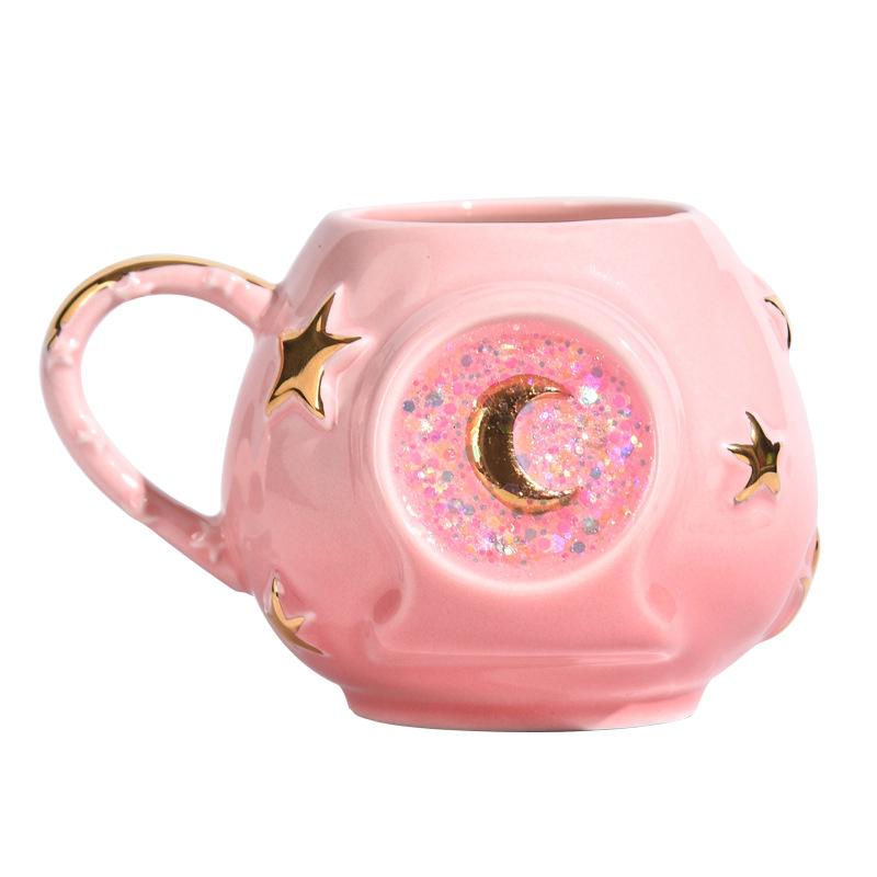 Ceramic Starry Sky Cup Sparkling Cup High Precision Colorful Star Creative Birthday Gift Mug Souvenir Water Cup