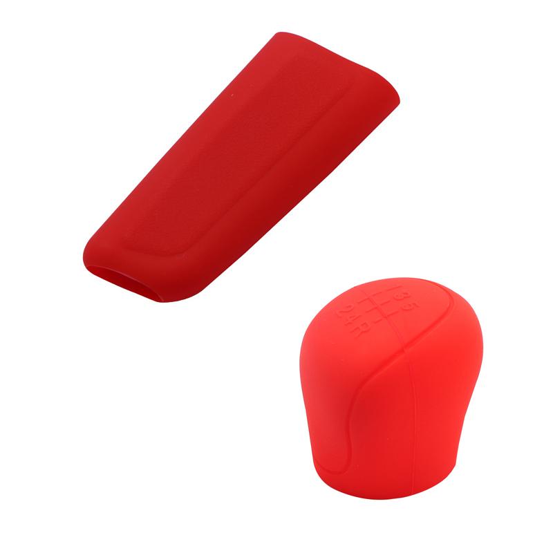 2Pcs Car Silicone Gel Gear Knob Cover Head  Car Gear Cover Non-slip Handbrake Shift Knob Silicone Protectors Hand Brake Covers