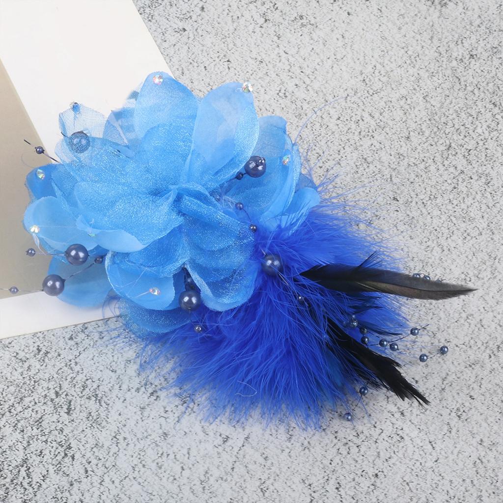 Waterproof Feather Corsage Pin Synthetic Fabric Texture Quick Attach Clip Perfect for Outdoor Weddings Business Occasion