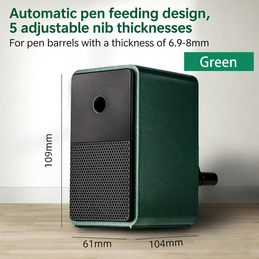 Manual Pencil Sharpener Alloy Steel Blade Compatible Multiple Pencils with 5 Adjustable Tip Auto Eject Broken Lead for Artists Students and Sketching