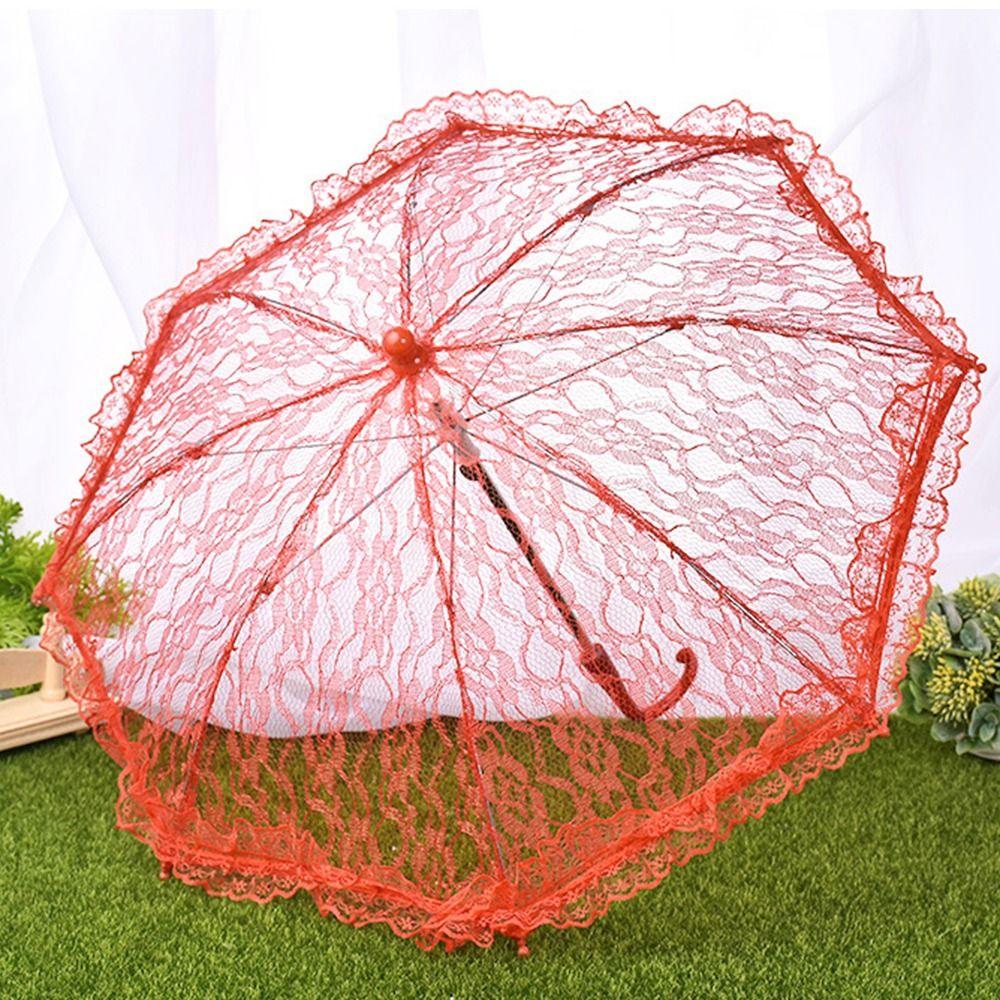 Elegante Mini Paraguas de Encaje para Novia Prop de Novia Lolita Paraguas Accesorios de Novia