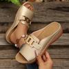 2025 foreign trade new summer women's thick-soled slippers large size fish mouth wide strip with thick-soled slippers