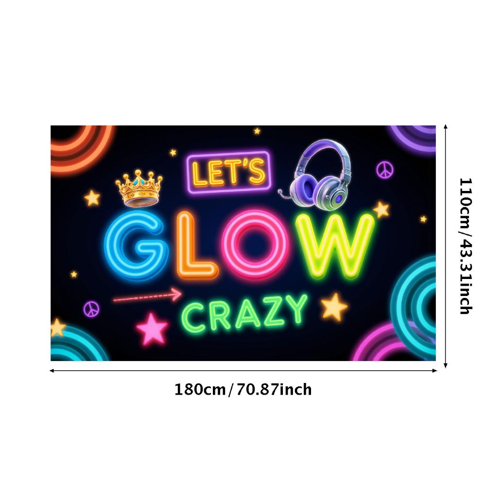 Neon Decoration Headphones Design Neon Party Banner Event Backdrop Party Prop Glow Party Banner For Night Event