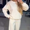 Women's Pants Suit Autumn Winter New O-neck Diamond Long-sleeved Tops Drawstring Sweatpants Fashionable Ladies 2-piece Sets