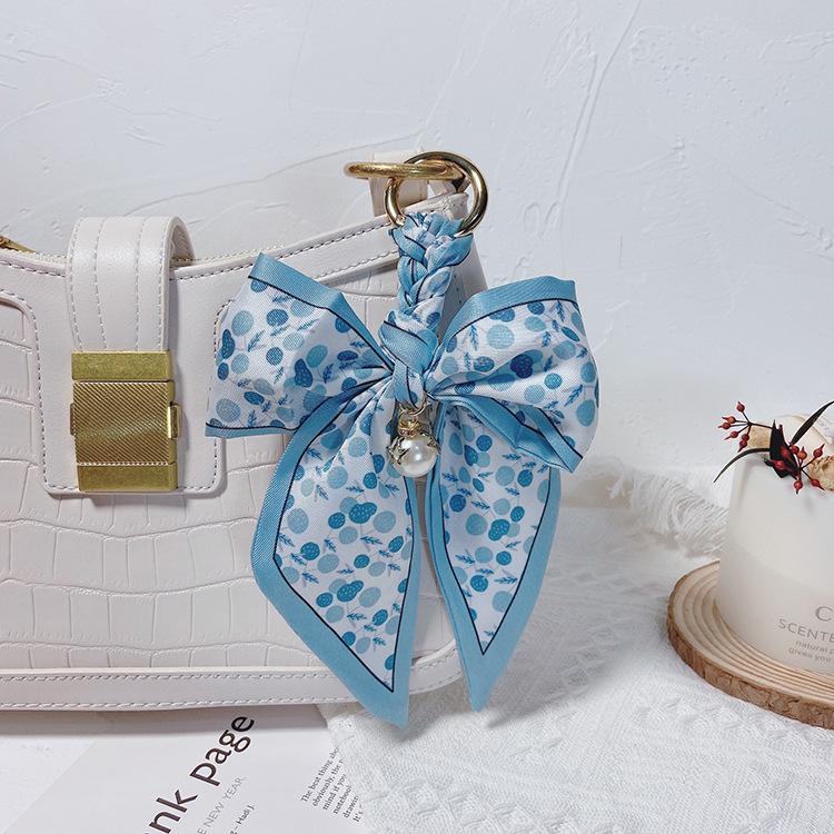Woven Bow Scarf Keychain - Trendy Car Ring & Women's Bag Pendant