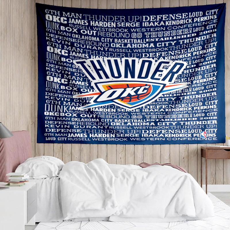 1PC Thunder Basketball Team Quick-Dry Tapestry, Unique Design Tapestry, Suitable for Bedroom,Livingroom, Playroom,Heartwarming Holiday Gifts