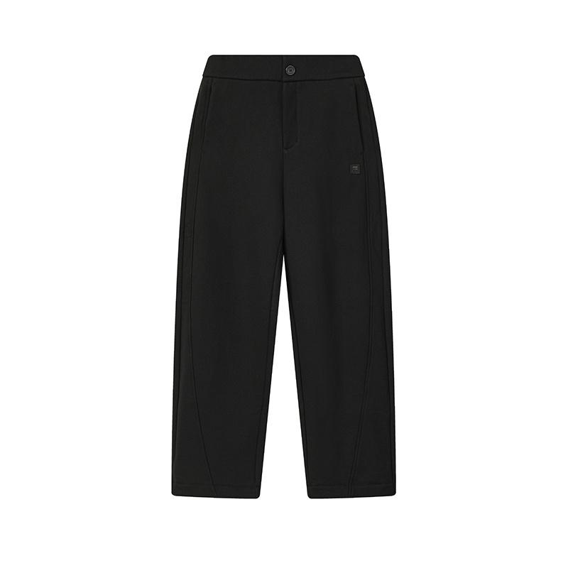 

FILA Fleece Lined Comfortable Cotton Fashionable Versatile Solid Color Loose Casual Pants Women bottoms Black F11W545607FBK S