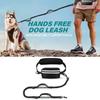 Reflective Strip Dog Running Waist Leash With Zipper Pouch Retractable Dong Walking Leash Double/Single Rope