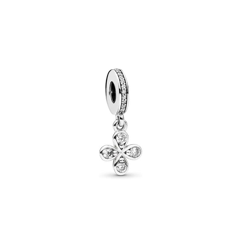 Pandora Silver four-leaf clover shape pendant women s silver 797969CZ