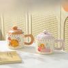 Cat Cute Cartoon Ceramic Cup with Lid Mug Coffee Cup Office Water Cup Breakfast Cup Souvenir Gift Box