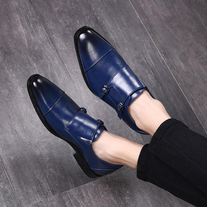Men's Buckle Strap Derby Shoes Men Leather Dress Shoes Wedding Party Shoes Mens Business Office Oxfords Flats EU Sizes 38-48