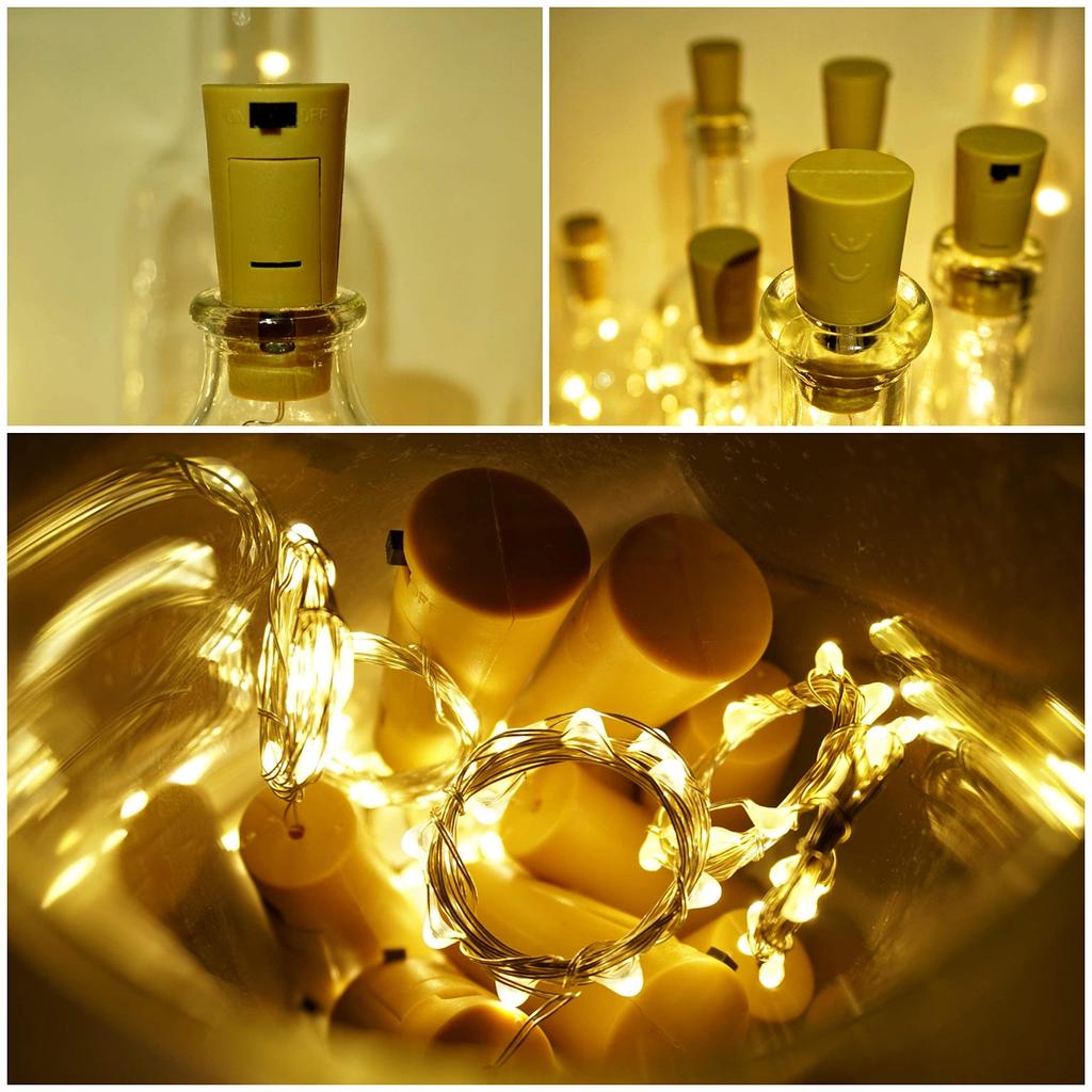 Wine Bottle Lights with Cork  2 Pack 40 LED Battery Operated LED Fairy Mini String Lights for DIY  Party  Decor  Christmas  Halloween Wedding  Warm