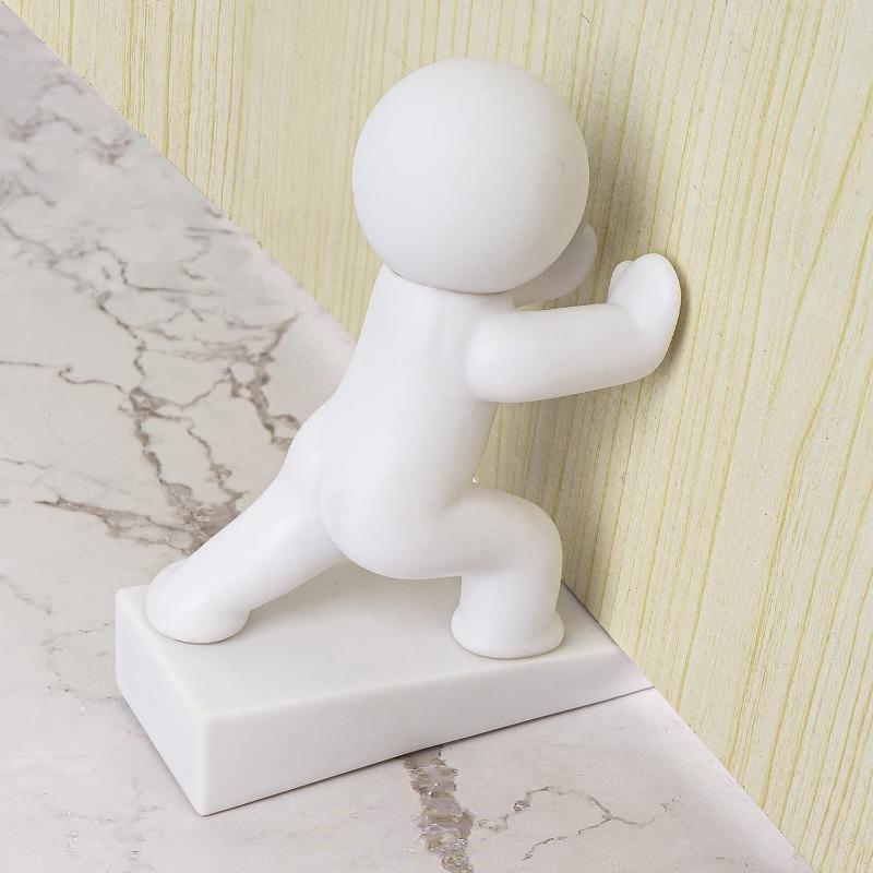 Cute white kung fu character door stopper