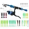 FTK Fishing Rod Reel Combo 4.92FT Rod Fishing Reel with Line and Lure Hooks Se