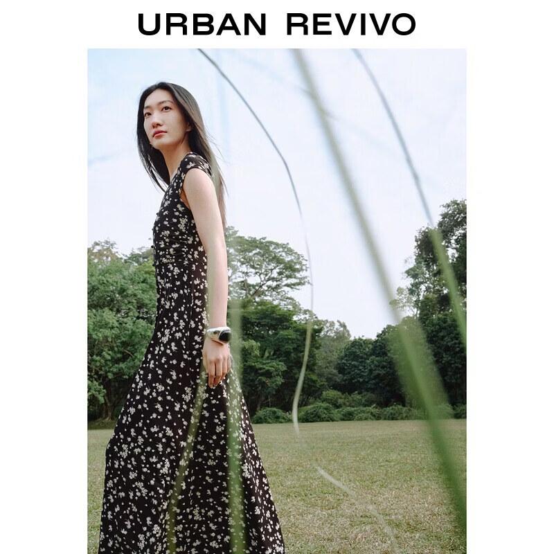 UR2026 Women s Casual Lace Daisy Print Dress M