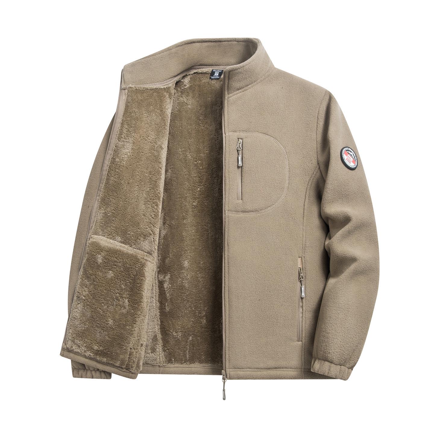 Мужская ветрозащитная куртка с капюшоном - Толстая бархатная подкладка для активного отдыха, Теплая повседневная рабочая одежда, Нишевый осенне-зимний дизайн 5XL