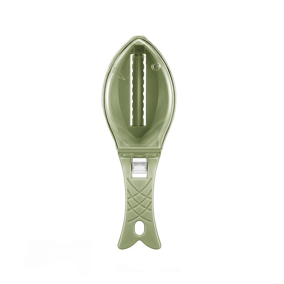 Fish Scaler Skin Brush Scraping Fishing Brush Fast Remove Fish Knife Cleaning Peeler Scaler Scraper Kitchen Supplies Accessories green