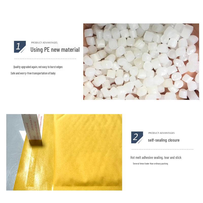 Yellow Kraft Bubble Mailers - Thick, Shockproof, Self-Adhesive Foam Envelopes for Secure Shipping