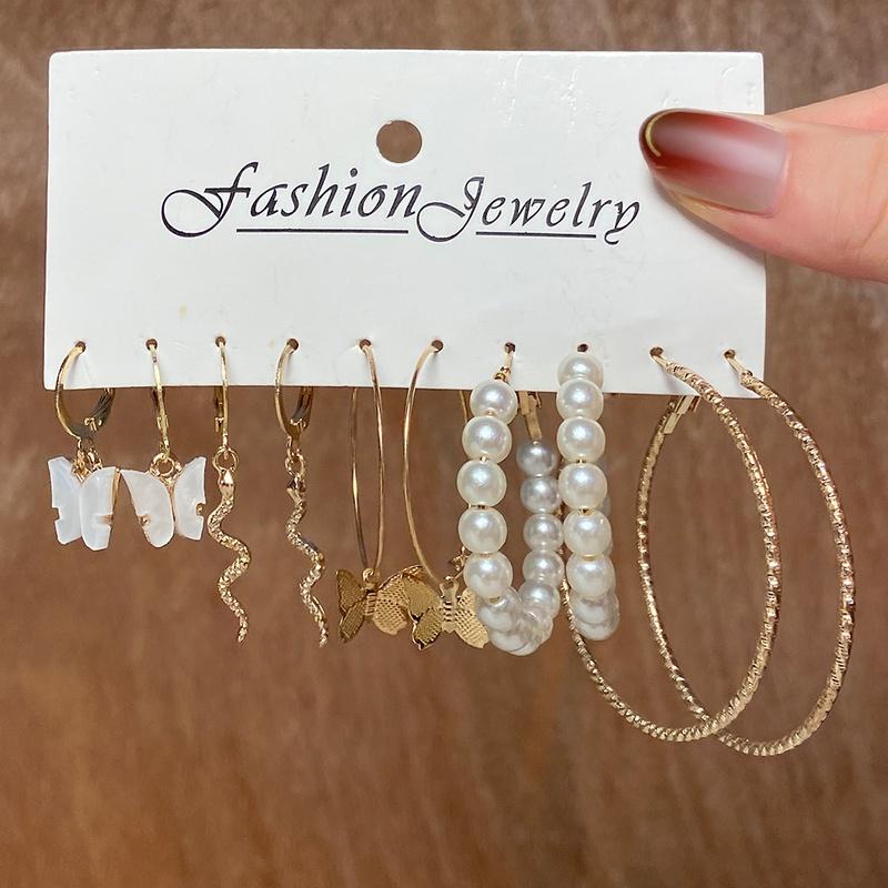 iF ME Fashion Earrings Butterfly Heart-shaped Hoop Earrings for Women Accessories Jewelry