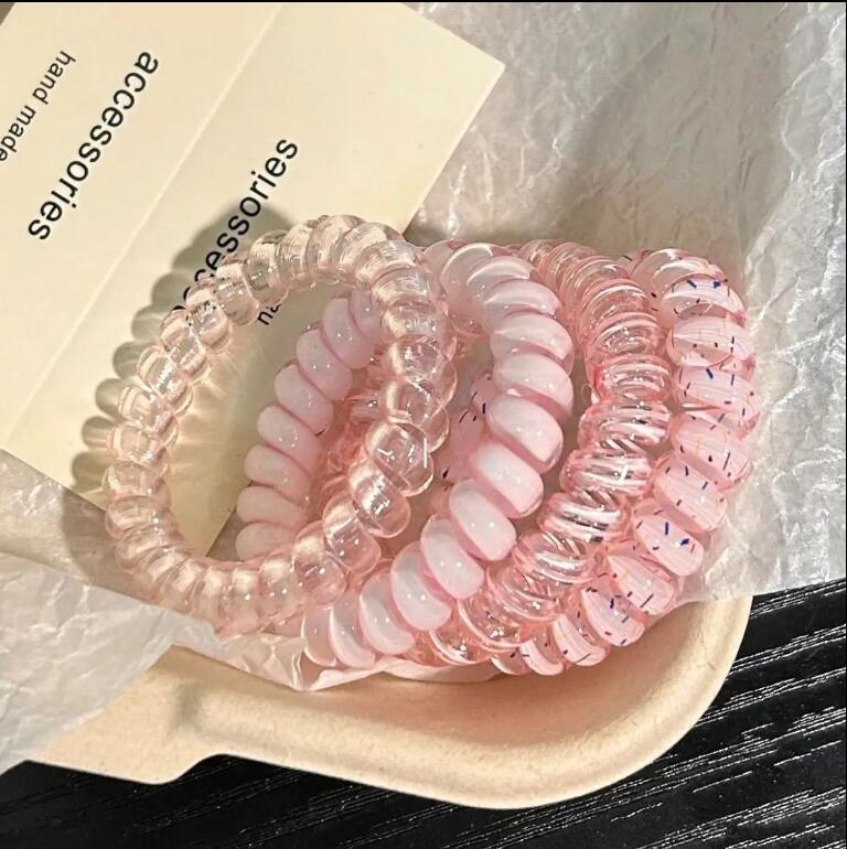 Wysokoelastyczna gumka do włosów – Nie wyrywa włosów, wszechstronna, świeży design 2024, luksusowy styl sznurka telefonicznego