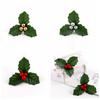 12Pcs/set Cute Artificial Christmas Leaves Handmade Bonsai Plant Accessories  Birthday Flowers