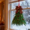 Weihnachtsbaum-Kranz mit Schleife Elegantes Hängedekoration für die Haustür Gartenraum Weihnachtsdekoration Neujahrsfest