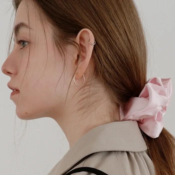 Pearl Satin Scrunchie_Large_Pink
