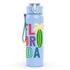 1PC Florida Beach Letter 750ml Color Plastic Sports Water Bottle Leakproof Flip Straw Lid Suitable for Sports Office Home Use
