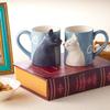 Sun Art Cute and White Kissing Cat Cat Cat "Black Cat" Mugs, Pair, Design, 330ml, Gray, Gift, Merchandise, Cups, SAN2754-2