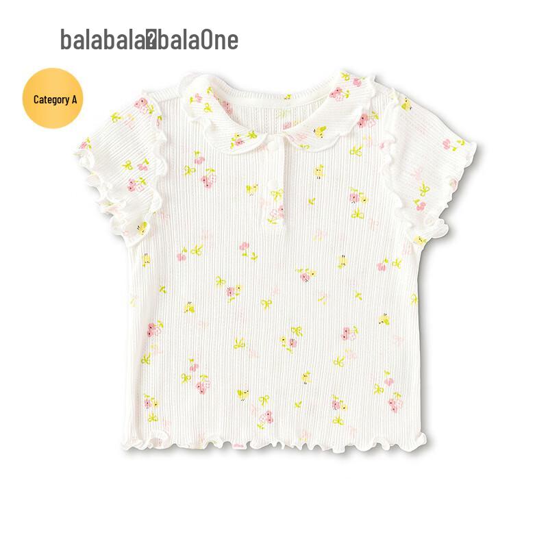 Balabala Infant Girl s Heart Print Short Sleeve T-shirt 120