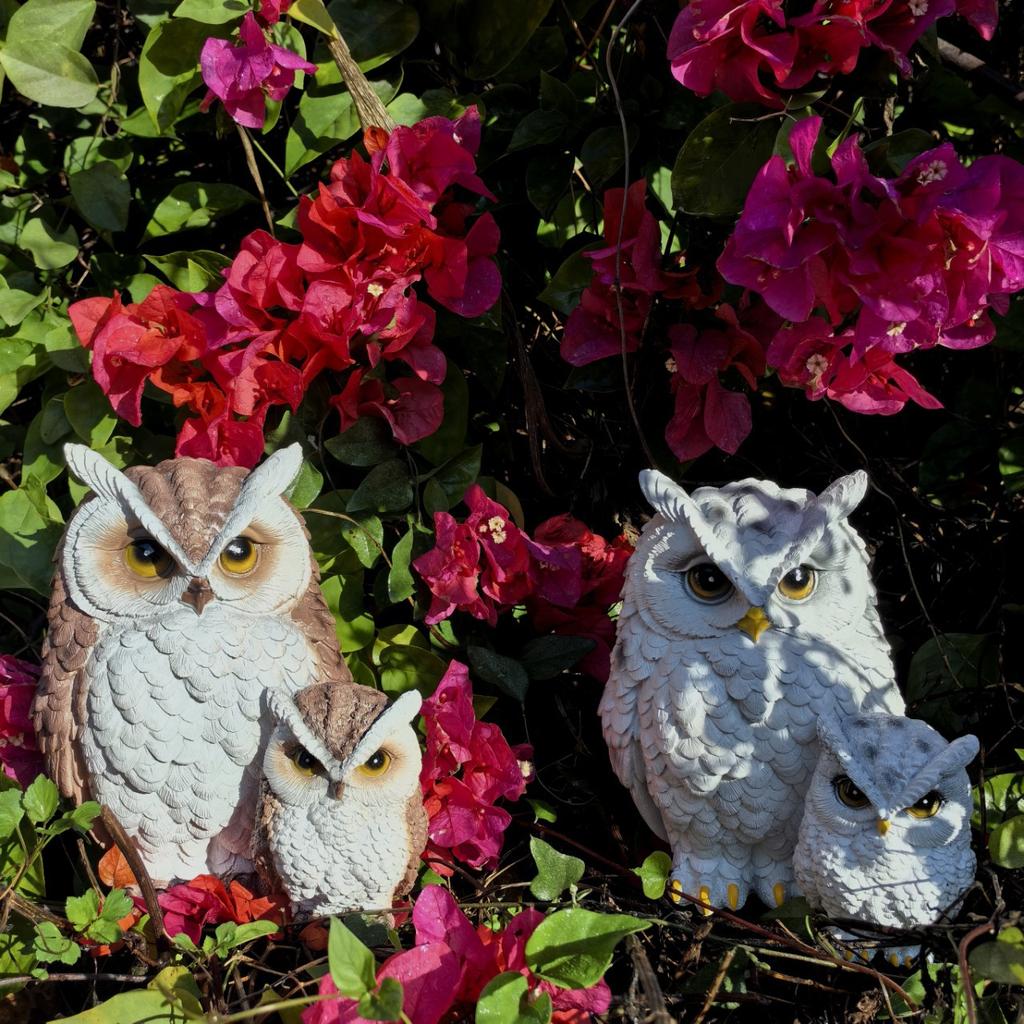 Kunstmatige decoratieve ornamenten voor buitenkorridors, patio's, tuinen en binnenplaatsen, creatieve en schattige uil-moeder-en-kind decoraties